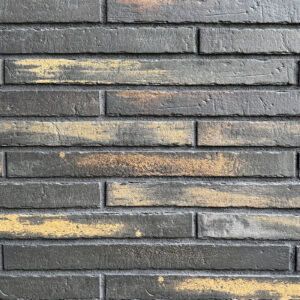 AACHEN brick slips, KLINKER LINE: anthracite-brown blend with golden-ochre highlights - Klinker Made in Germany AACHEN brick slips, KLINKER LINE: anthracite-brown blend with golden-ochre highlights