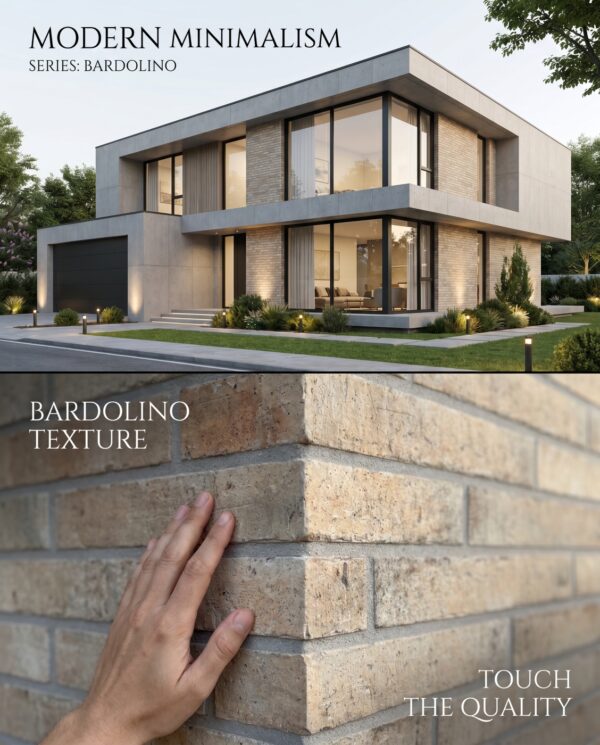 Facade cladding with BARDOLINO brick slips from the KLINKER LINE collection - Klinker Made in Germany Facade cladding with BARDOLINO brick slips from the KLINKER LINE collection