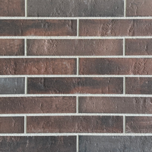 BRAUN brick slips, KLINKER LINE: dark graphite-burgundy blend with firing variation - Klinker Made in Germany BRAUN brick slips, KLINKER LINE: dark graphite-burgundy blend with firing variation