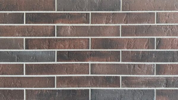 BRAUN brick slips, KLINKER LINE: dark graphite-burgundy blend with firing variation - Klinker Made in Germany BRAUN brick slips, KLINKER LINE: dark graphite-burgundy blend with firing variation