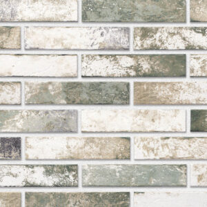 SALBEI brick slips, RIGA: dusty light grey, cream and sage-green palette - Klinker Made in Germany SALBEI brick slips, RIGA: dusty light grey, cream and sage-green palette