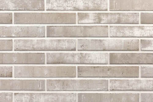 STEEL GREY brick slips - Klinker Made in Germany brick slips STEEL GREY, BOSTON: light steel grey and beige-grey undertones.
