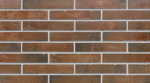 TIEFROT brick slips, YORK: rich terracotta, dark red and brownish shades