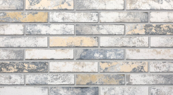 WEIZEN brick slips, RIGA: beige, ochre, milky-white and bluish-grey tones - Klinker Made in Germany WEIZEN brick slips, RIGA: beige, ochre, milky-white and bluish-grey tones