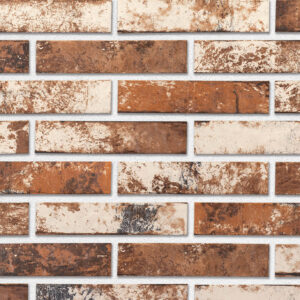ZINNOBERROT brick slips, RIGA: terracotta-red, russet and occasional charcoal-grey areas - Klinker Made in Germany ZINNOBERROT brick slips, RIGA: terracotta-red, russet and occasional charcoal-grey areas