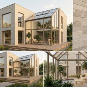 Facade cladding with KANSAS brick slips from the KLINKER LINE collection