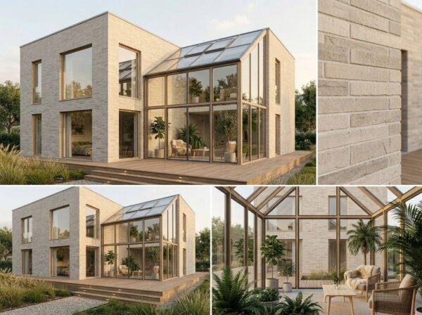 Facade cladding with KANSAS brick slips from the KLINKER LINE collection