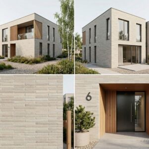 Facade cladding with KANSAS brick slips from the KLINKER LINE collection