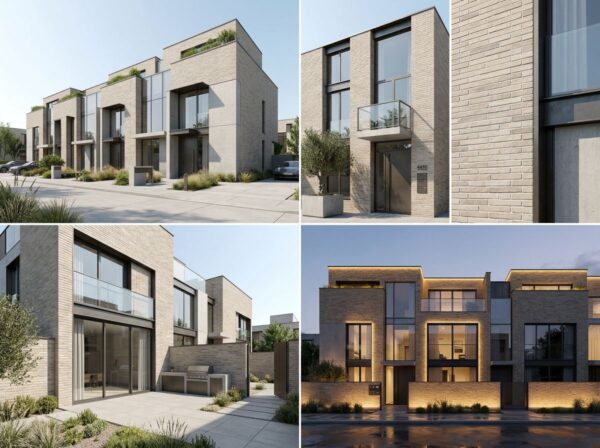Facade cladding with KANSAS brick slips from the KLINKER LINE collection