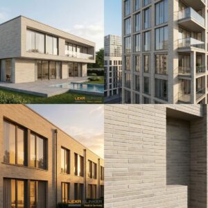 Facade cladding with KANSAS brick slips from the KLINKER LINE collection