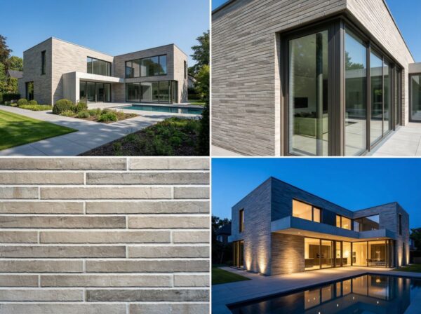 Facade cladding with KANSAS brick slips from the KLINKER LINE collection