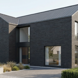 Facade cladding with NERO brick slips from the KLINKER LINE collection